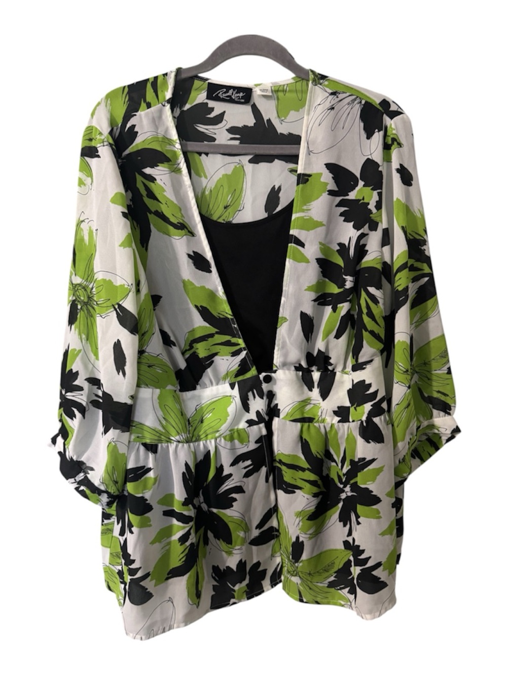 Russell Kemp New York Floral Faux-Layered Blouse 18/20W